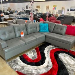 Brand New ▪️$10 Down Payment Finance ▪️Gray 2 Piece Sectional With Chaise
