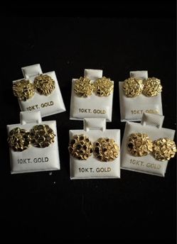 10k GOLD NUGGET EARINGS