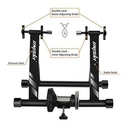 Unisky Bike trainer stand indoor riding steel bicycle exercise stand with noise reduction wheel magnetic stationary stand fits for 26–28 inch,  700C W