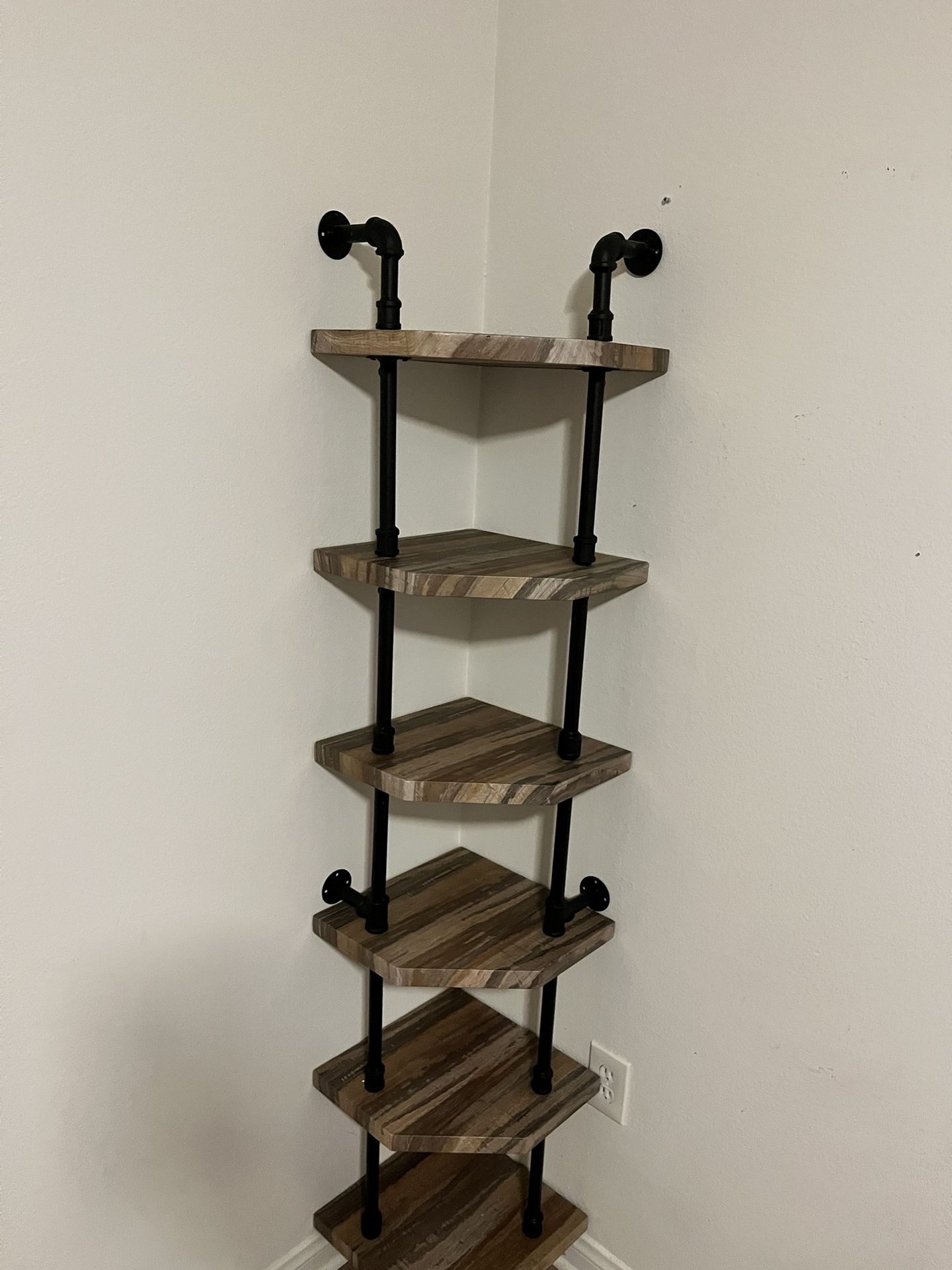Wall Mounted Corner Industrial Bookcase