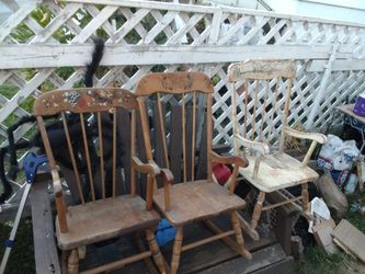 3 Antique Childs Rocking Chairs 