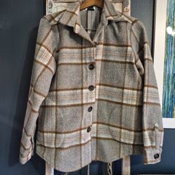 Roxy Plaid Button Up Button Up Jacket shirt Medium