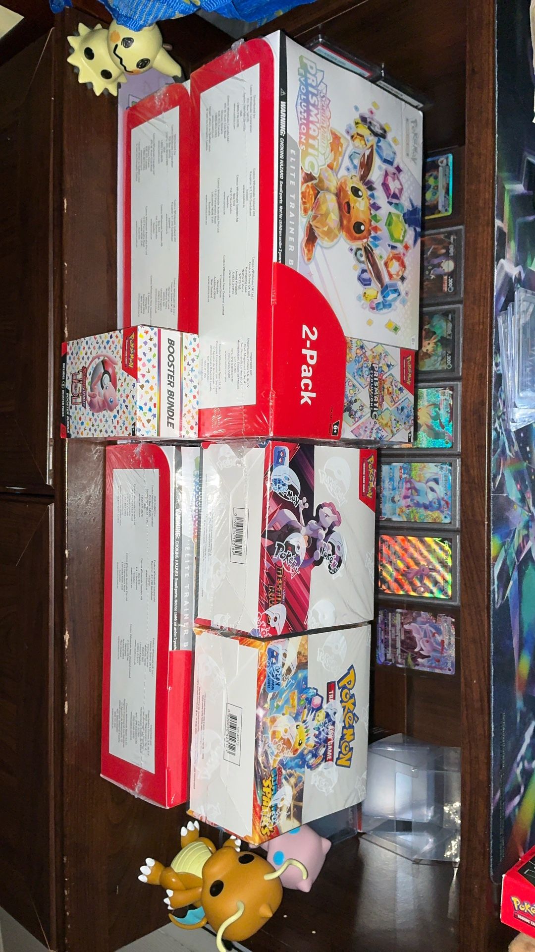 Pokémon Prismatic Evolutions Etbs And Booster Bundles, 151 Booster Bundles, Surging Sparks Booster Box, Destined Rivals Booster Box