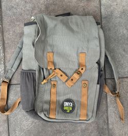 Onyx + green Ramie Leaf And Jute Backpack
