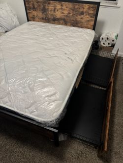 Queen Bed + Bed Frame for Sale