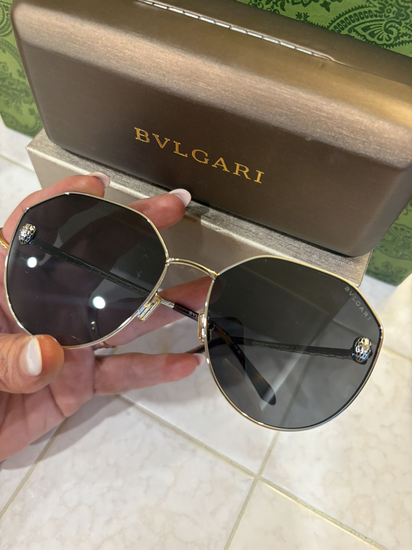 Bvgari Sunglasses New Silver Frame