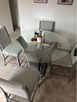 Glass table and chairs