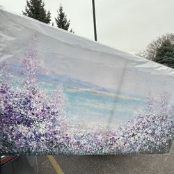 Flowers and Ocean Wall Art