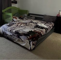 FREE Dark Gray Queen Bed Frame + Mattress