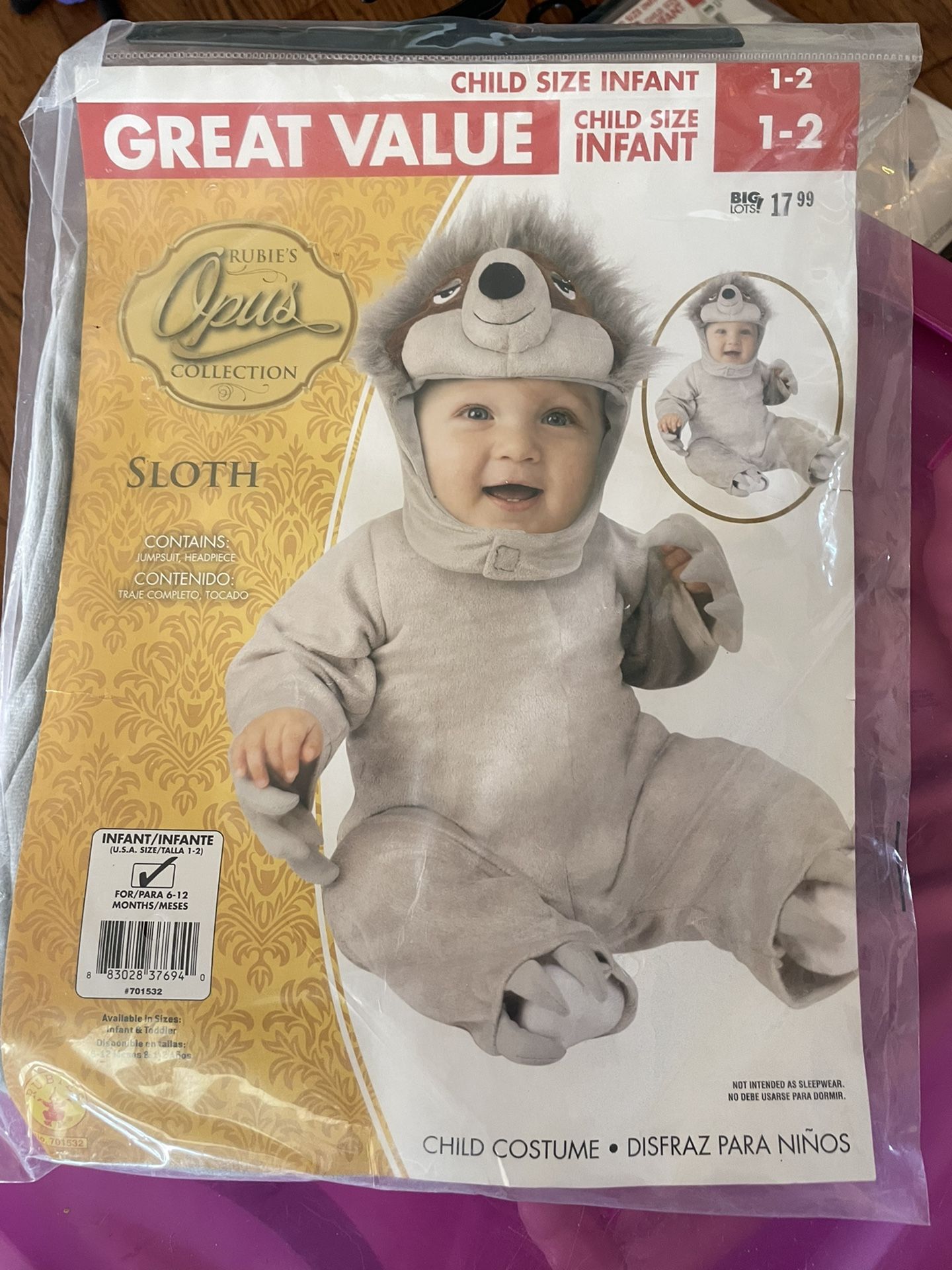Sloth halloween costume