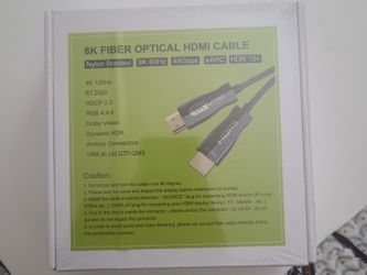 Nylon Braided 8K 60Hz 48Gbps Hdr 10+ eArc Fiber Optic HDMI Cable " New"