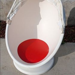 Ikea Egg Chair Mid-Century Style Children's Seat W Canopy Ps Lomsk Swivel Pod Good Shape MCM