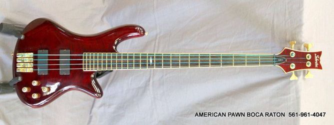 Schecter Diamond Series Elite-4 Bass Guitar W/ EMG-HZ Pickups Guitar is used,