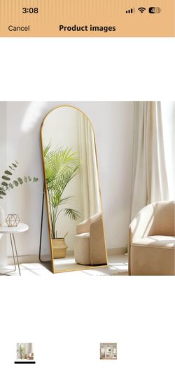 Gold round body mirror