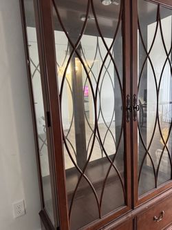 Wood Cabinet showcase with glass display