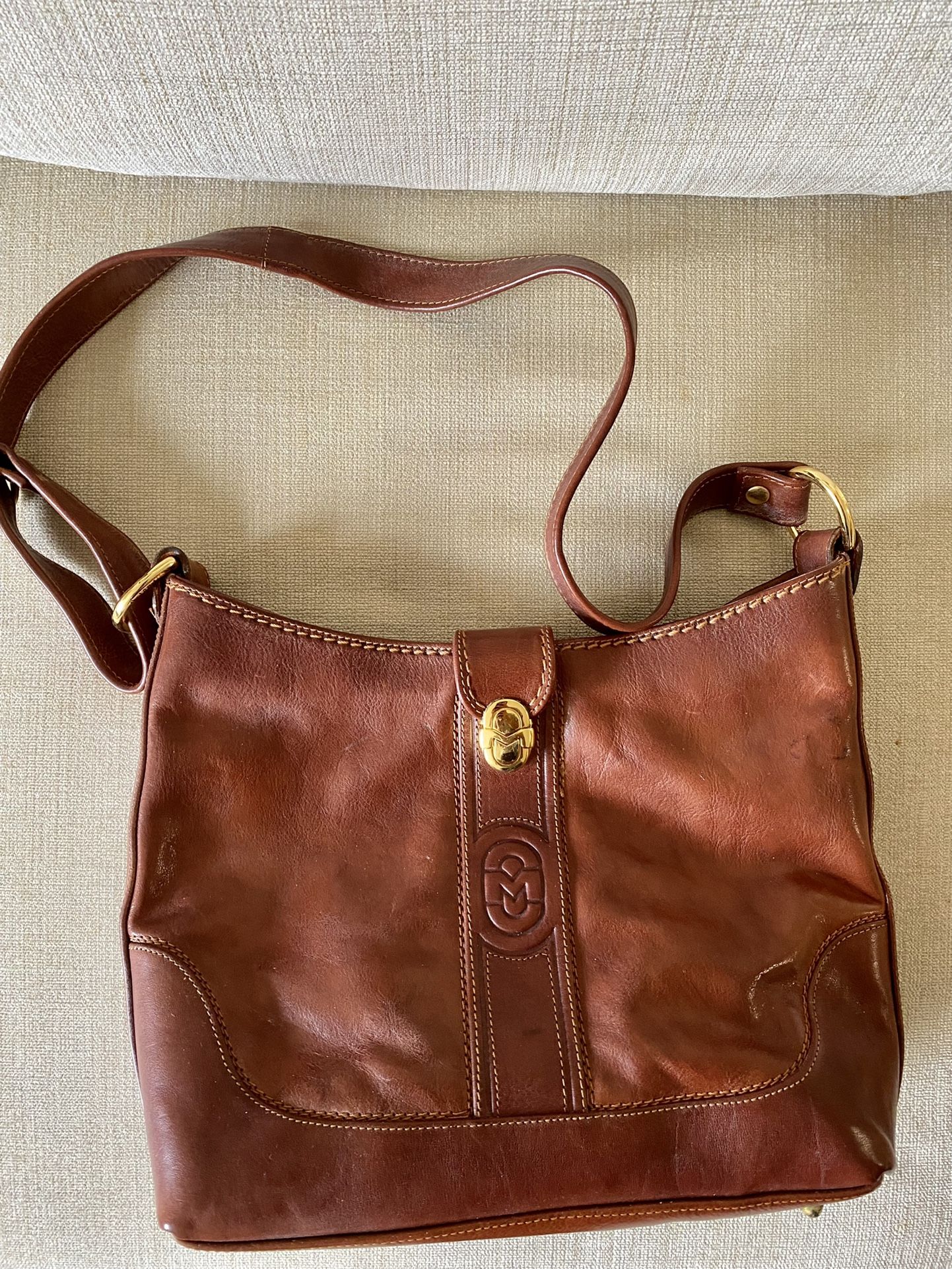 Marino Orlandi Made in Italy Brown leather purse Pattern interior