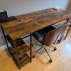 Wooden Desk with Metal Frame