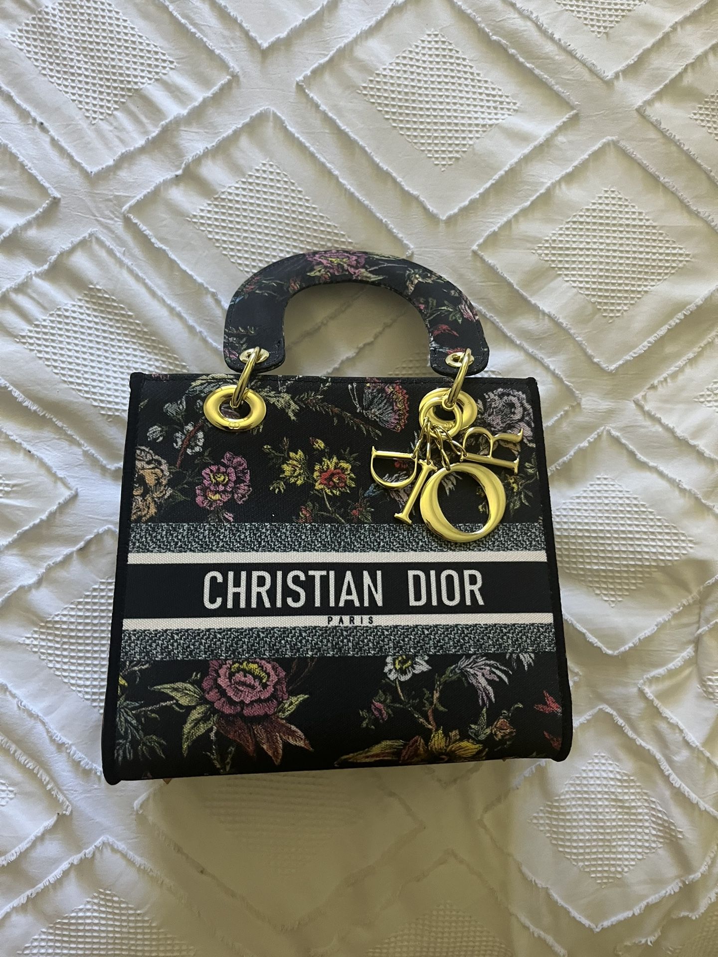 Christian Dior Floral Embroidered Canvas small Lady D-Lite Bag - DUPE