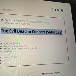 Evil Dead In concert 3 Tickets