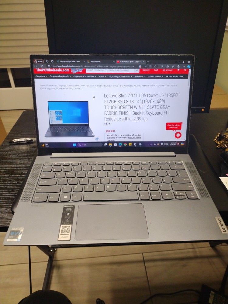 Excellent Touchscreen Lenovo Slim 7 14ITL05 Notebook, Core i5, $400