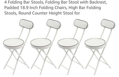 4 Folding  Stools, Folding Stool with Backrest, Padded 18.9 Inch Folding Chairs $80 for all 4