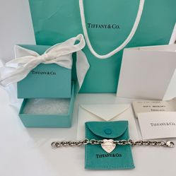  AUTHENTIC Tiffany & Co Heart Tag Silver Bracelet 