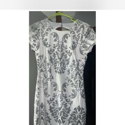 Juniors White dress With silver embellished Design 