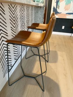 Slope leather bar stool sales