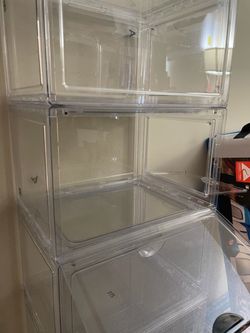 6 Stackable Clear Shoe Organizers