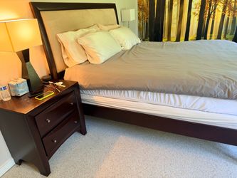 Bedroom king bed frame and mattress