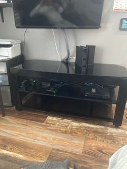 Stereo & TV shelves, dark glass