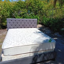 Queen Size Bed Frame With Mattress And Box Spring 