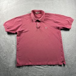 Burberry Men’s Small Crimson Red Polo Made In Great Britain Shirt #3A
