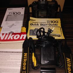 Almost New Nikon D100 SLR 6.0 amp Camera Body W/2 Batt Pks, Charger, & USB Cords