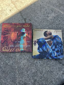 2 Religious Canvas Wall Decor 18”x18”