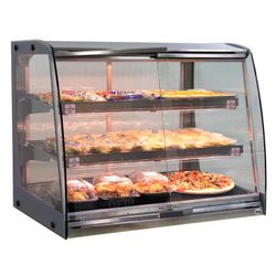 SandenVendo HFDHC0013 42 7/10" Dual Service Countertop Countertop Heated Display Case - (3) Shelves, 115v