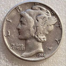 1944 Silver Dime Error In Cod We Trust WW2