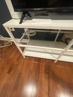 Metal and glass table/ tv stand