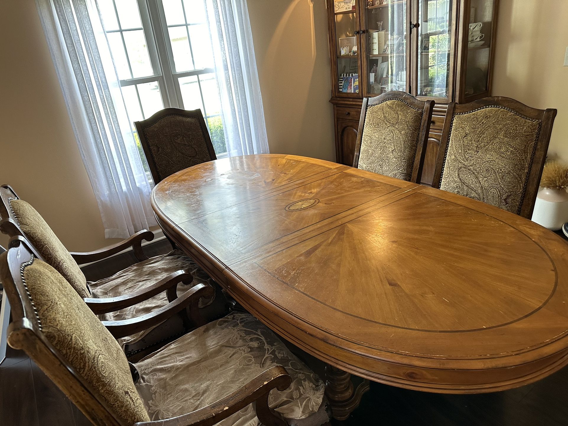 Pine Wood Dining Table Set 