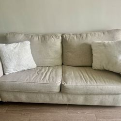 Beige Queen sleeper sofa 