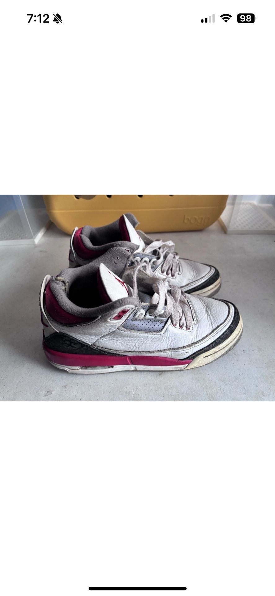 2007 Air Jordan 3 Retro 'Fire Red' Size 5.5 Y