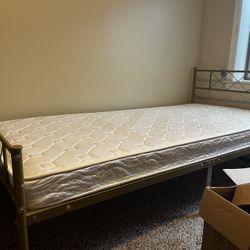 Gold Bed frame With mattress (Twin XL) 