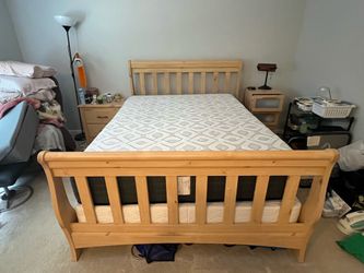 Free Queen Size Bed and Wooden Frame