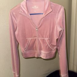 Cropped velour sweater 