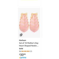 10 Nestling Boxes In Shape Of A Heart With Ribbon 20.00