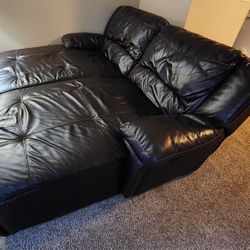 Leather Recliner Couch Lounge Chase Sofa