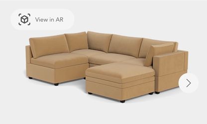 New in Box - Albany Park Camel Cloud Sectional + Storage Ottoman - Free Delivery