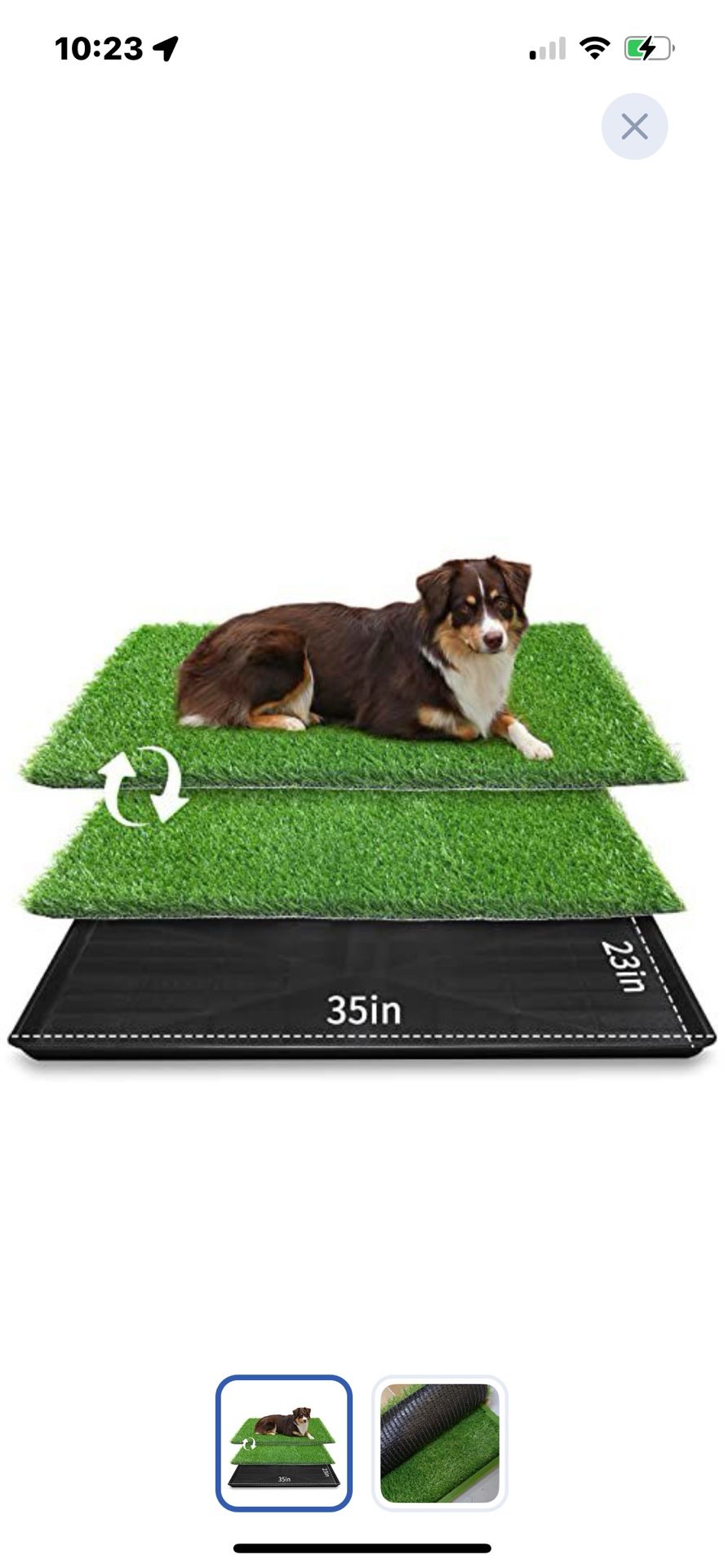 “New”2 Pack Extra Large Grass Potty Tray(35” X 23”)Quick Absorbent ,portable (retail$39