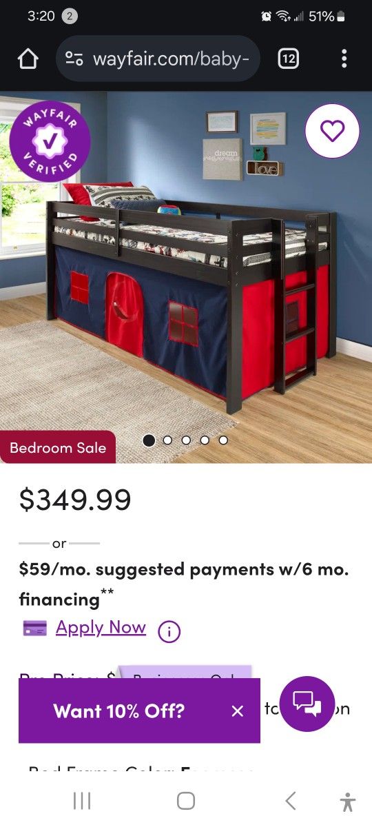Kids Bed With Loft