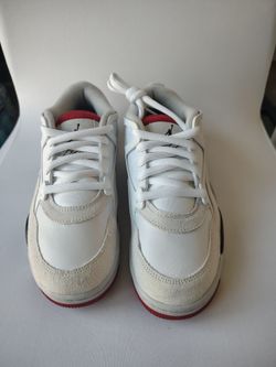 Nike Air Jordan 4 RM GS White Fire Red Bred Shoes Youth 6Y Womens 7.5 FQ7938-102